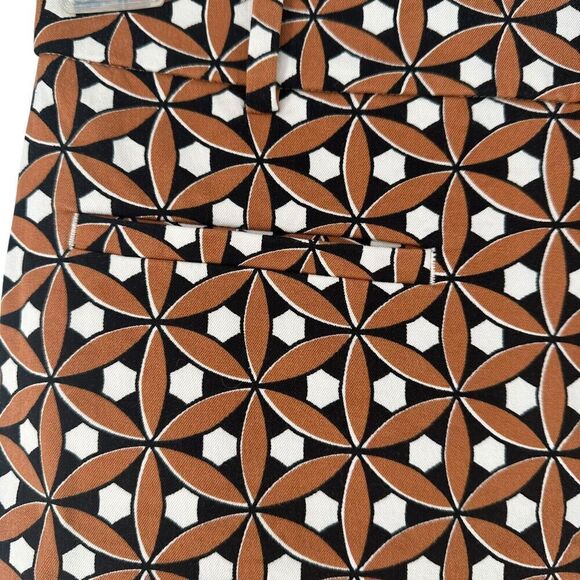 Anthropologie Essential Collection Pants Slim Straight Size 6 Brown Geometric - Picture 3 of 8